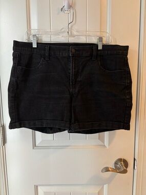 Old Navy Black Denim Cuffed Shorts